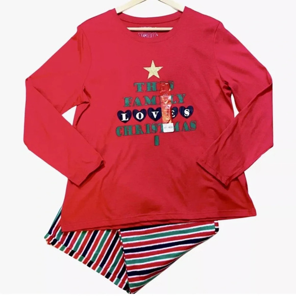 NWT Jammies For Your Families 2-Piece Holiday Pajama Set - Picture 2 of 6